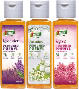 7Fresh Perfumed Phenyl Concentrate Liquid Combo Pack 300 ml (MAKES 7.5 TO 12 LITRE) LAVENDER+JASMINE+ROSE