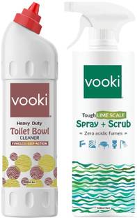 vooki Heavy Duty Toilet Cleaner, Tough Lime Scale Stain Descale Remover, Combo Pack NA