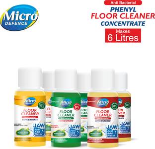 MicroDefence Phenyl Floor Cleaner Concentrate|KillGerms|NaturallyDerived|50ml=1L|2x50ml Each Pine, Lemon, Neem(Citronella)