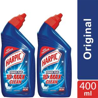 Harpic Power Plus 10x Max Clean Original Liquid Toilet Cleaner@400ml(Pack of 2) Original