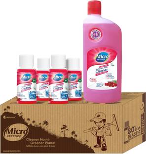 MicroDefence Surface & Floor Cleaner Disinfectant|Kills 99.9% Germs|4X50ml Conc Makes 2 Litre ROSE