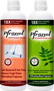Pfroziel Heavy duty bathroom tile cleaner (450ML) & Neem Floor Cleaner (450ml) Neem Tulsi