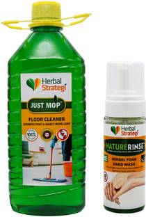 HERBAL STRATEGI Floor Cleaner & Disinfectant with Foam Handwash lemongrass Organic Lemongrass