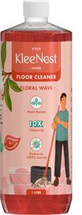 Kleenest Plant Based Floor Cleaner with goodness of coconut, 10X Cleaning Floral Wave