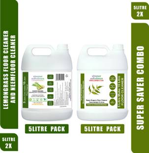zimmer aufraumen Floor Cleaner Neem + Lemongrass 5L Combo (Makes-10 lits). | Natural & Safe Ingredients.ECONOMICAL. ECOFRIENDLY. KIDS& PETS SAFE.