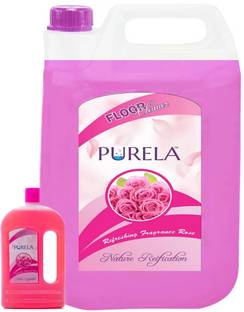 PURELA Floor Cleaner Liquid, Disinfectant Kills All Germs & Viruses To Makes Surfaces Safe & Remove Tough Stains, Bathroom Floor Cleaner Liquid 5 Liter Form Rose