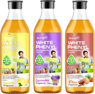 AALCAMY AAAL White Phenyl Concentrate Liquid (200MLX 3UNITS) (MAKES 15 TO 17 LITRE) LEMON+LAVENDER+ORIGINAL PINE