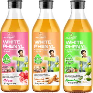 AALCAMY AAAL White Phenyl Concentrate Liquid (200MLX 3UNITS) (MAKES 15 TO 17 LITRE) ROSE+SANDAL+JASMINE