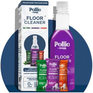 Pollie Floor Cleaner 1.5L | 1 Empty Bottle+3 Sachet | Floor Cleaner Kills 99.9% Germs Lavender, Orange, Tea Tree