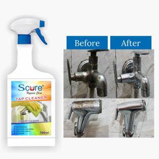 Scure Tap Cleaner Liquid Spray 700 ml | Removes 100% germs | Cleans Tap, Shower | Power and Shine Booster | Hard water stain Remover | Removes Hard Watermarks & Dissolves Limescale CITRIC