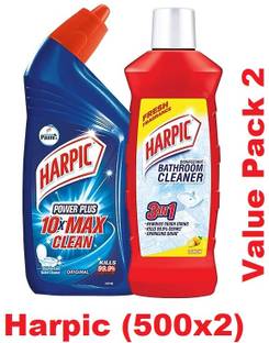 Harpic Blue+Red Bathroom+Toilet Cleaner ^^ (Pack of 2) Lemon + Normal