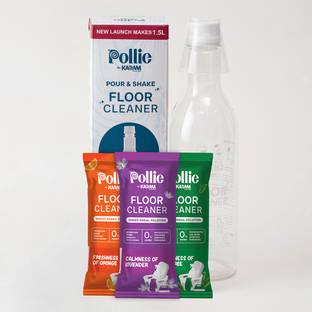 पोली Floor Cleaner 1.5L | 1 Empty Bottle+3 Sachet | Floor Cleaner Kills 99.9% Germs