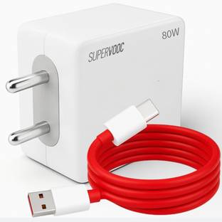 TechBlaze 80 W SuperVOOC 7.3 A Wall Charger for Mobile with Detachable Cable