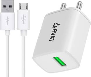 RVAT 18 W Quick Charge 3.1 A Wall Charger for Mobile with Detachable Cable