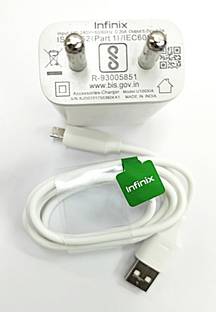 Infinix 10 W GaN 2 A Wall Charger for Mobile with Detachable Cable