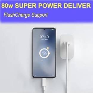 hyweb 80 W Supercharge Single Port Mobile Charger with Detachable Cable