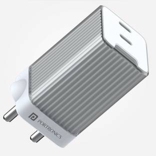 Portronics 45 W PD 3 A Wall Charger for Mobile with Detachable Cable