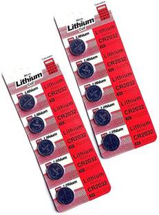 Flysmart Micro Lithium Cell CR2032 3V Coin  Cmos Cell Cmos  10 pc (Pack 10)  Battery