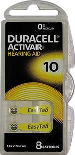 DURACELL Hearing Aids Batteries Size 10 | DU10 hearing Pack of 1 (8 batteries)  Battery
