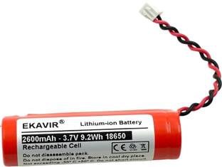 Ekavir 2600mAh 3.7V 18650 Lithium Li-ion  with Wired, 65x18mm  Battery