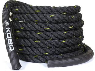 KOBO Rope Pro Black Professional Exercise Bottle Rope Gym 40' Battle Rope