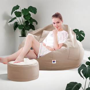 Devogue 4XL Tear Drop Bean Bag Cover  (Without Beans)