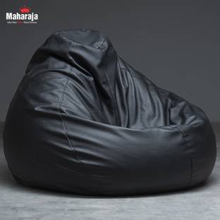 MAHARAJA XXL BeanBag Classic Premium Grade Leatherette/Pre-Filled Bean Bag/Comfortable Teardrop Bean Bag  With Foam Filling