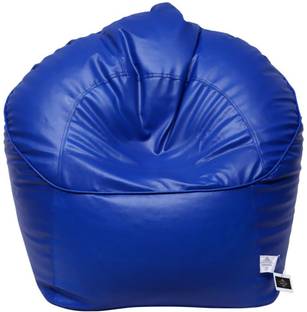 THREADVIBELIVING XXXL Jumbo Chair Bean Bag (With Beans) (blue) Bean Bag Sofa  With Bean Filling