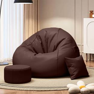 Lazzy XL Official : Lazzo with footrest Teardrop Bean Bag  With Bean Filling
