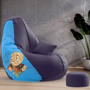 ComfyBean 4XL Premium, Designer - Cozy Cravings Theme-Ye Momo Ke Dhaage - Printed Teardrop Bean Bag  With Bean Filling