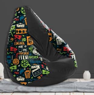 SPACEX XXXL Fusion Dual Theme Movie Designer Bean Bag with Beans/Ready to use Teardrop Bean Bag  With Bean Filling