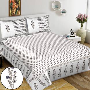 RAJDEVI JAIPUR PRINTS Cotton King Bed Cover