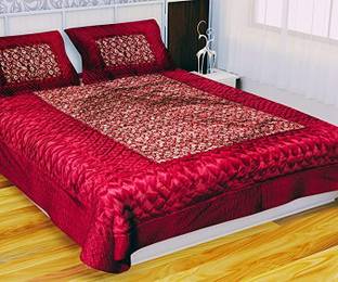SINRAMP Satin Double Bed Cover