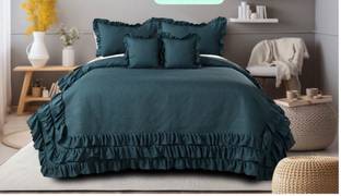 Lavish Reversible Cotton Viscose Blend King Bed Cover