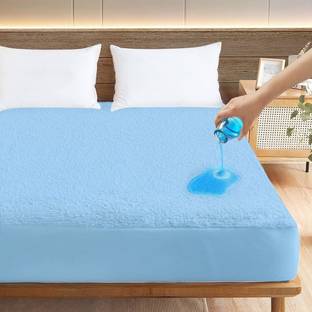 Sleep Matic Waterproof 78"x72" cotton fitted King Size Mattress Protector Sky Blue