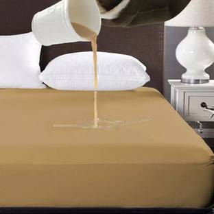 Sleep Matic Waterproof 78"x72" cotton fitted king size mattress protector Beige