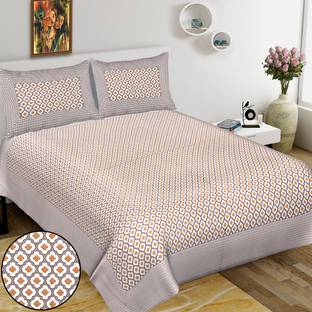 RAJDEVI JAIPUR PRINTS Cotton King Bed Cover