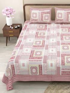 RAJDEVI JAIPUR PRINTS Cotton King Bed Cover