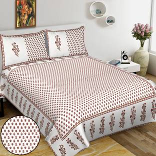 RAJDEVI JAIPUR PRINTS Cotton King Bed Cover