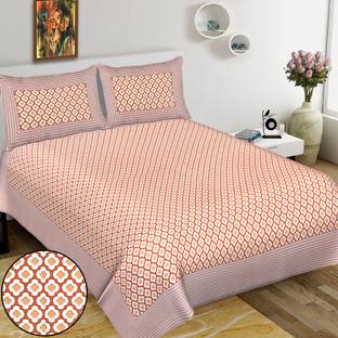 RAJDEVI JAIPUR PRINTS Cotton King Bed Cover