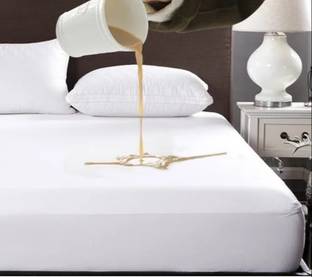 Sleep Matic Waterproof 78"x72" cotton fitted king size mattress protector white