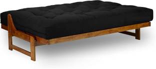 IMSmartMart Soft Cotton Black Color Quilt | Foldable Light Weight (3 x 6 ft, Border) 4 inch Single Cotton Mattress