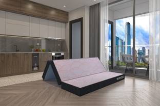 MOROFEEL Folding Mattress ( indoor, Outdoor, Travel, Multi purpose ) 4 inch Single High Resilience (HR) Foam Mattress