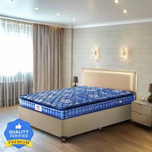 PEPS Springkoil Pillow Top Blue 6 inch Queen Bonnell Spring Mattress