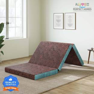 Flipkart Perfect Homes Auri Light Weight Three Folding Foldable /Travel Orthopedic 4 inch Single High Density (HD) Foam Mattress