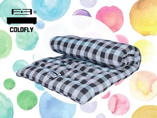 COLOFLY Soft Cotton Multicolour Mattress / Gadda Single Bed Blue 4 inch Single Cotton Mattress