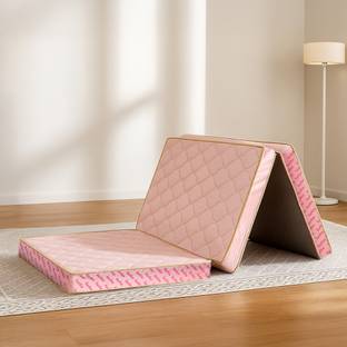 KURLON Aaram Tri-Fold, PU Foam, Compact & Foldable 4 inch Double Coir Mattress