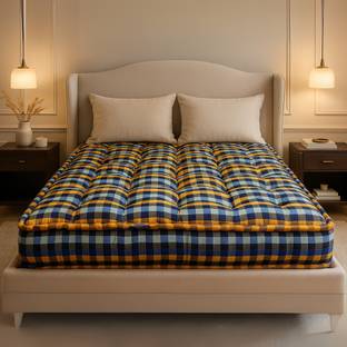 Anand Textile 4 Inch Check 4 inch Queen Cotton Mattress