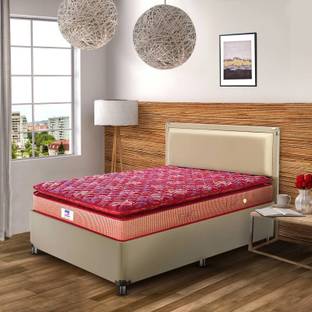 PEPS Springkoil Pillow Top Maroon 10 inch Single Bonnell Spring Mattress