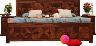 Sheesham Craft Optima King Size(72"x78") Without Storage,12-Month Warranty,Single Bedside Solid Wood King Bed